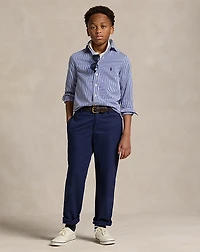 Slim Fit Striped Cotton Dress Shirt