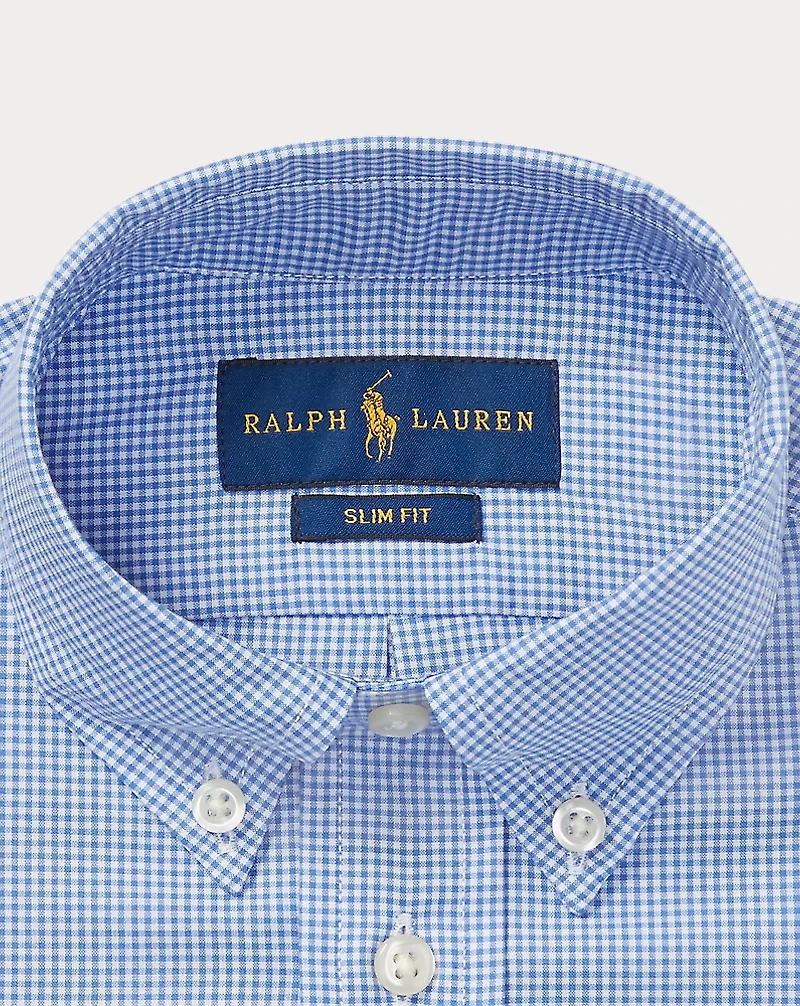Slim Fit Gingham Cotton Dress Shirt