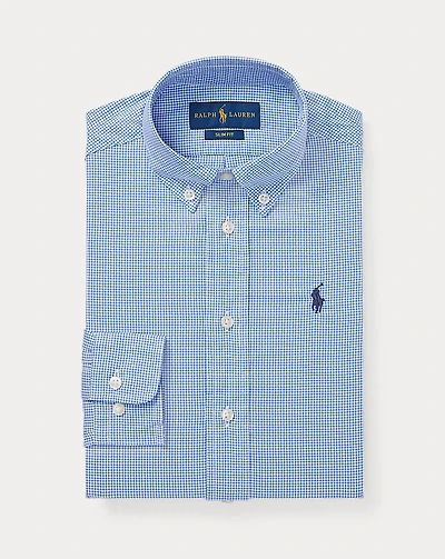Slim Fit Gingham Cotton Dress Shirt