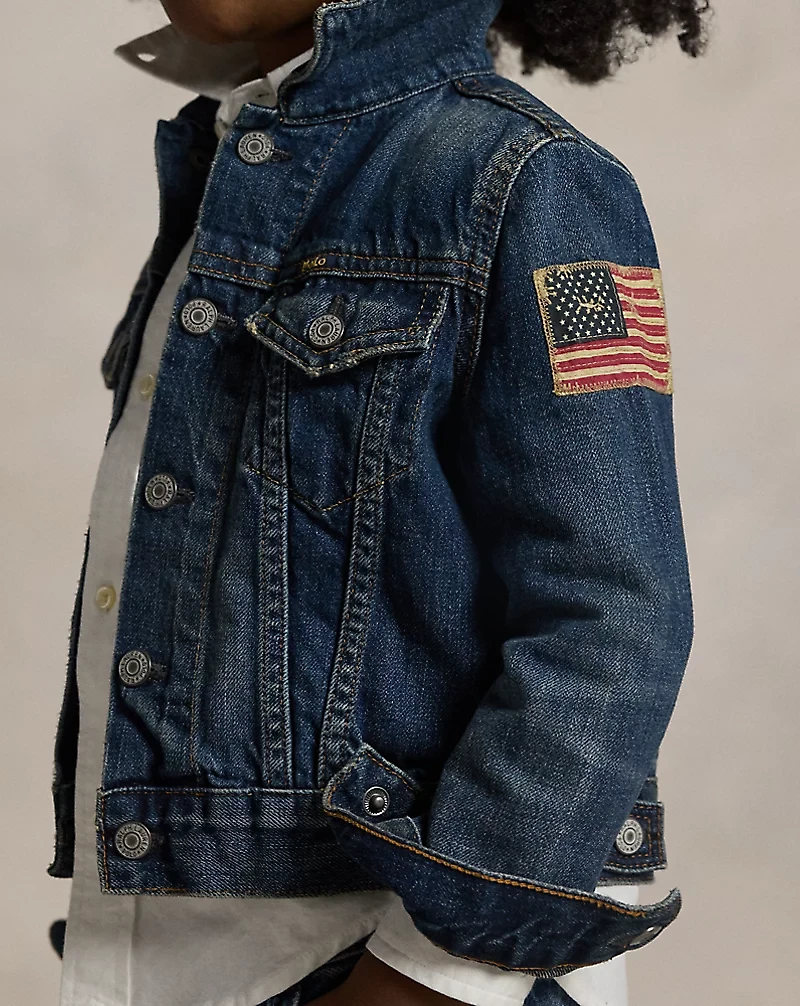 Flag Denim Trucker Jacket