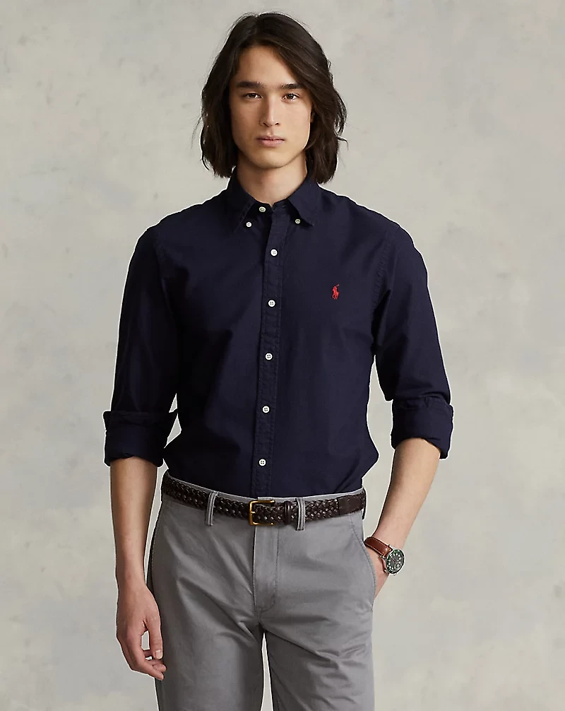 Slim Fit Garment-Dyed Oxford Shirt