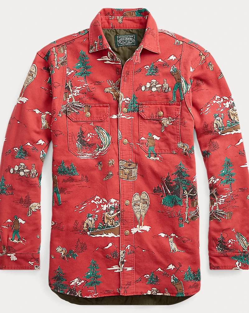 Print Sateen Shirt Jacket