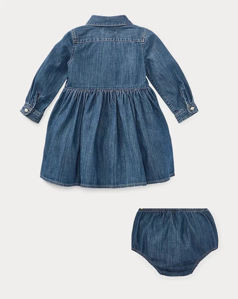 Shirred Denim Shirtdress & Bloomer