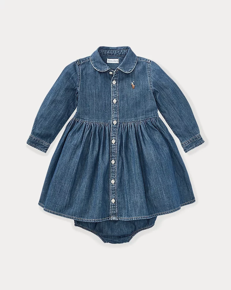 Shirred Denim Shirtdress & Bloomer