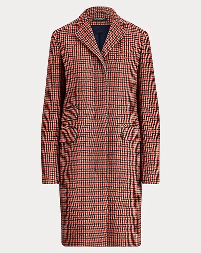 Plaid Wool-Blend Trench Coat