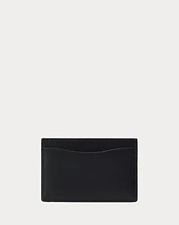 Metal-Plaque Leather Card Case