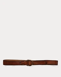 Distressed Leather Double–O-Ring Belt