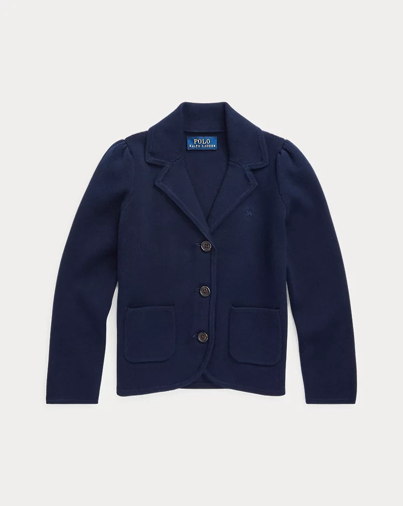 Knit Cotton-Blend Blazer