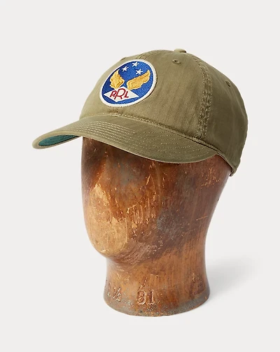 Winged-Logo Twill Ball Cap