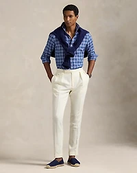 Slim Fit Plaid Linen Shirt