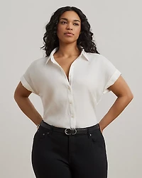 Relaxed Fit Linen Short-Sleeve Shirt