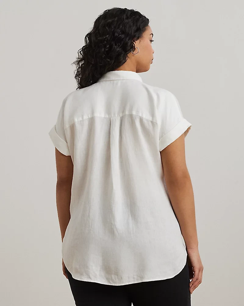 Relaxed Fit Linen Short-Sleeve Shirt