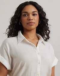 Relaxed Fit Linen Short-Sleeve Shirt