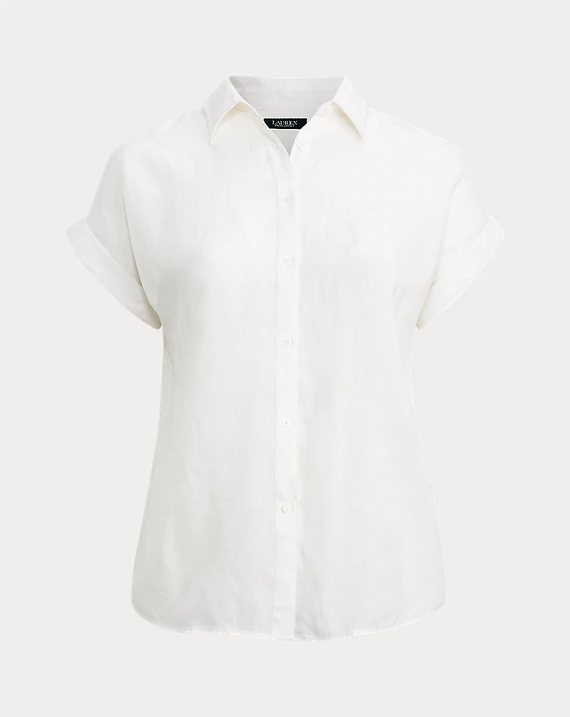 Relaxed Fit Linen Short-Sleeve Shirt