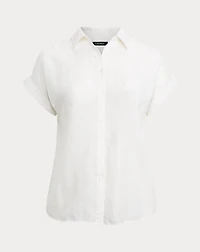 Relaxed Fit Linen Short-Sleeve Shirt
