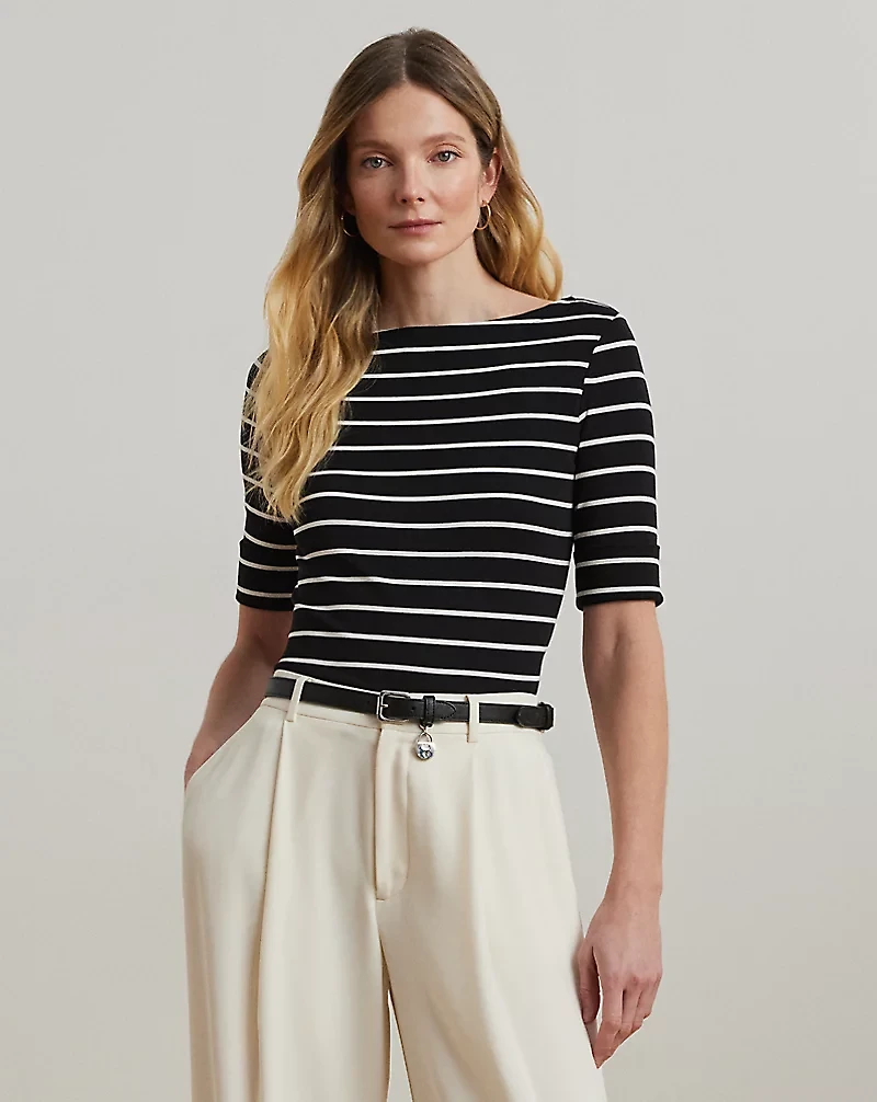 Striped Boatneck Top
