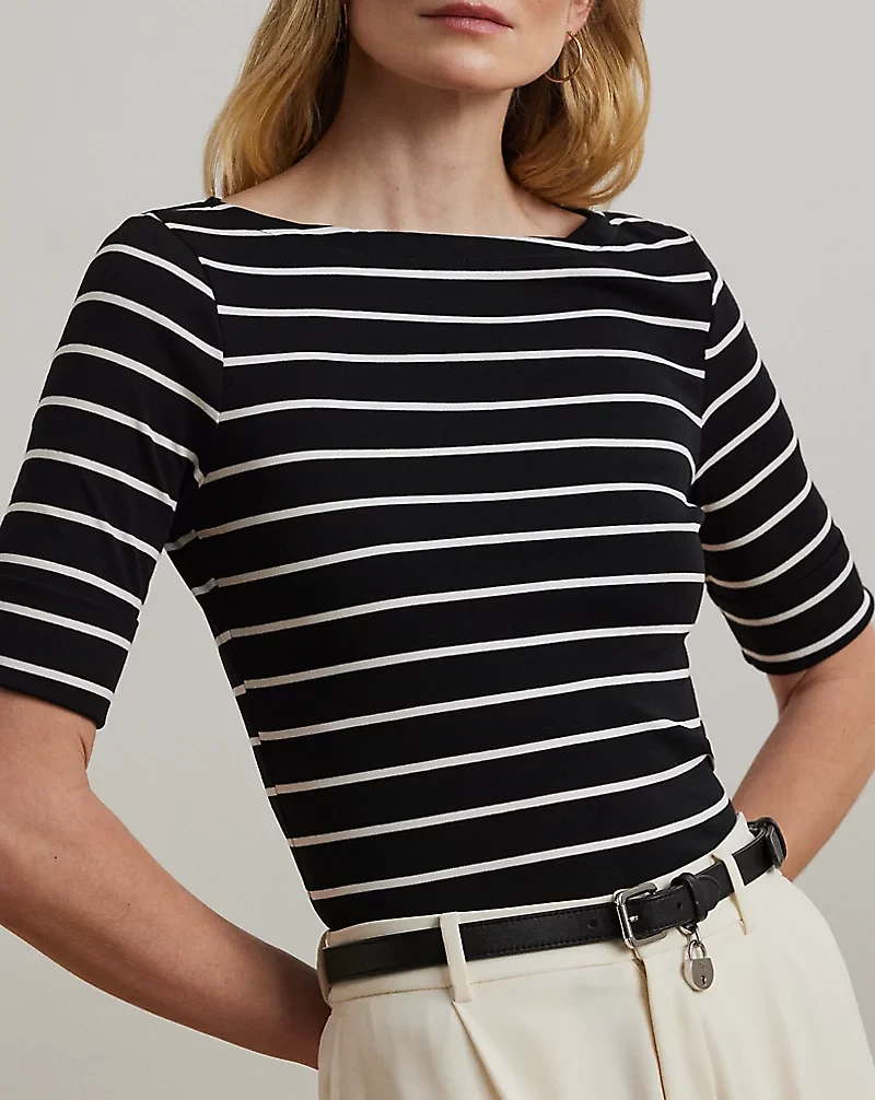 Striped Boatneck Top