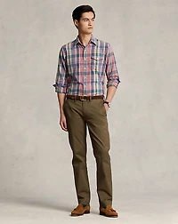 Stretch Straight Fit Washed Chino Pant
