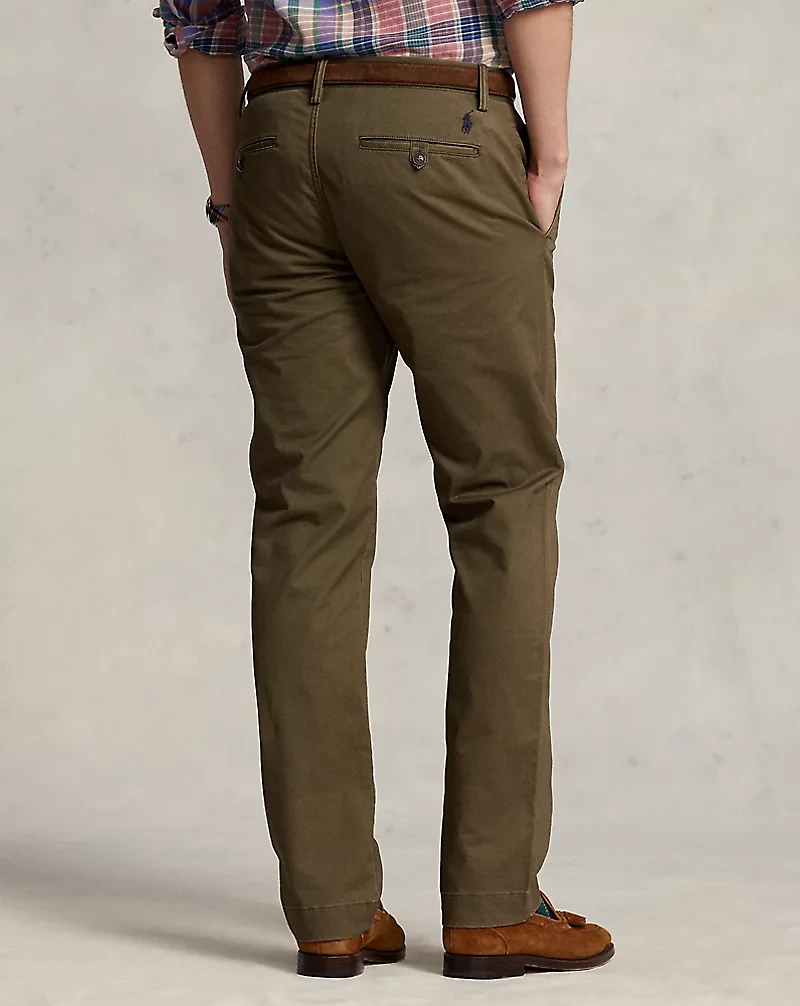Stretch Straight Fit Washed Chino Pant