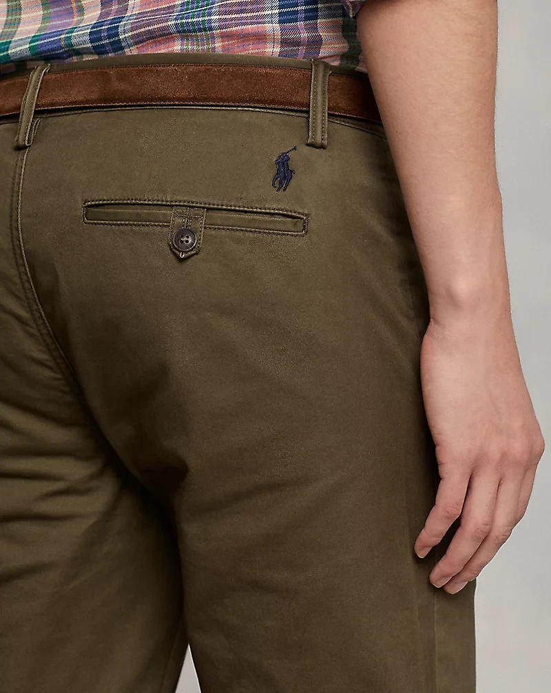 Stretch Straight Fit Washed Chino Pant