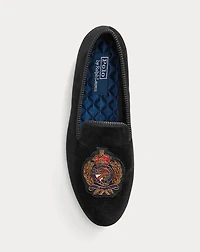 Paxton Crest Velvet Slipper