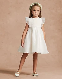 Smocked Silk Organza Dress