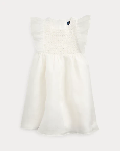 Smocked Silk Organza Dress