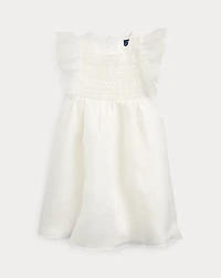Smocked Silk Organza Dress