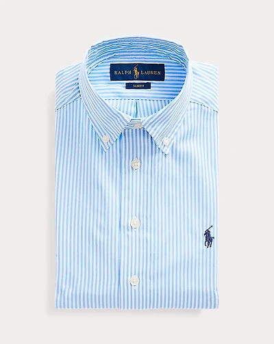 Slim Fit Striped Cotton Dress Shirt
