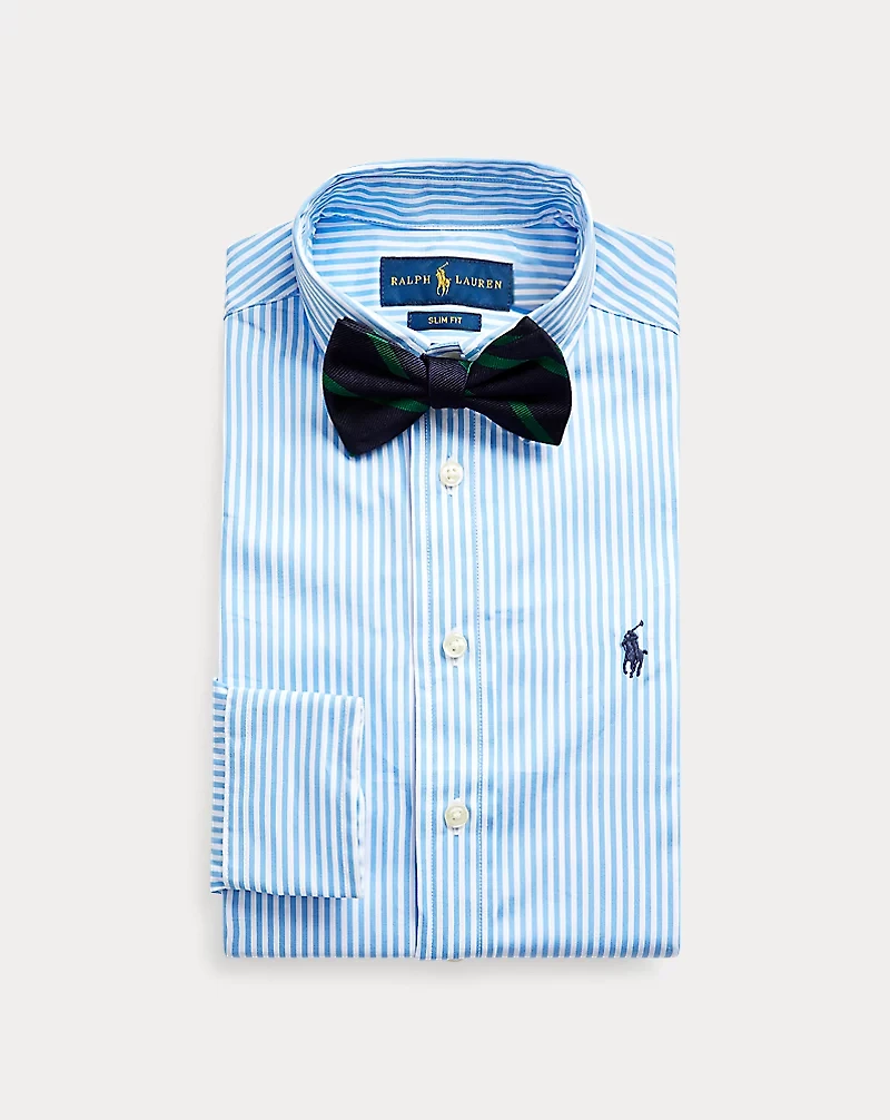Slim Fit Striped Cotton Dress Shirt