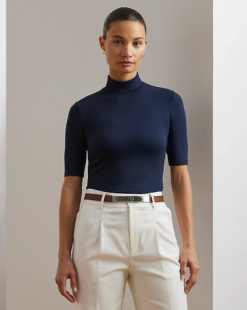 Jersey Turtleneck Top