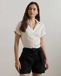 Relaxed Fit Linen Short-Sleeve Shirt