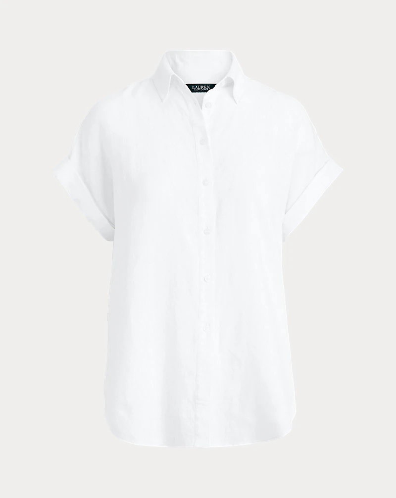 Relaxed Fit Linen Short-Sleeve Shirt
