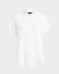 Relaxed Fit Linen Short-Sleeve Shirt