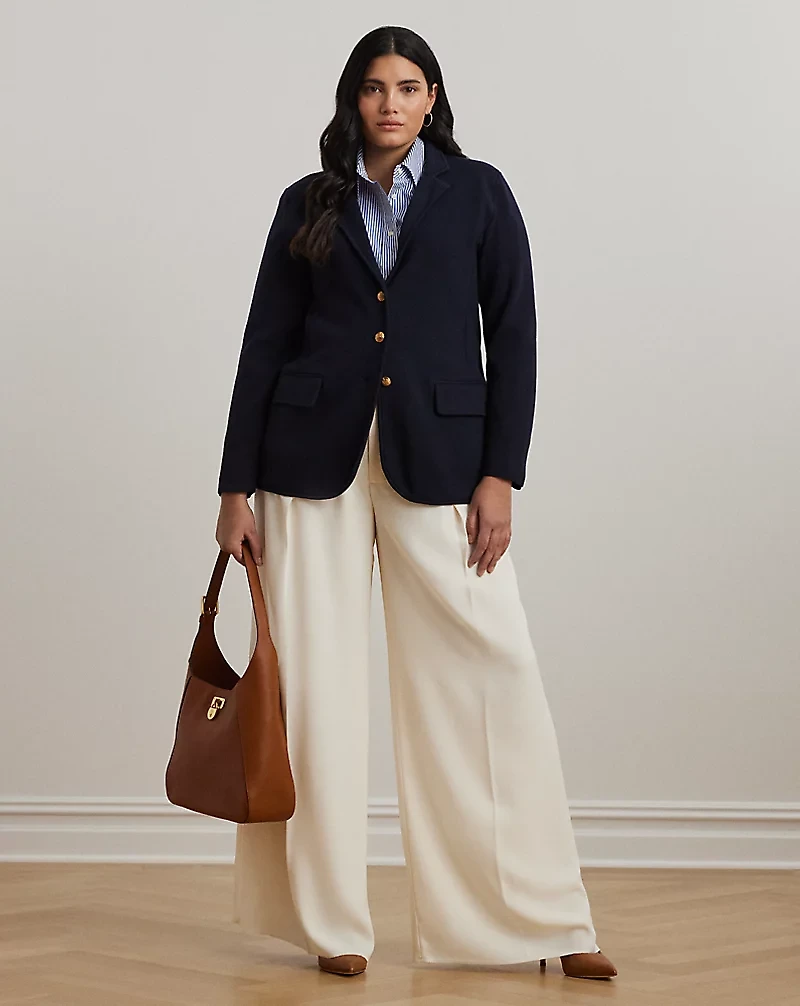 Cotton-Blend Sweater Blazer