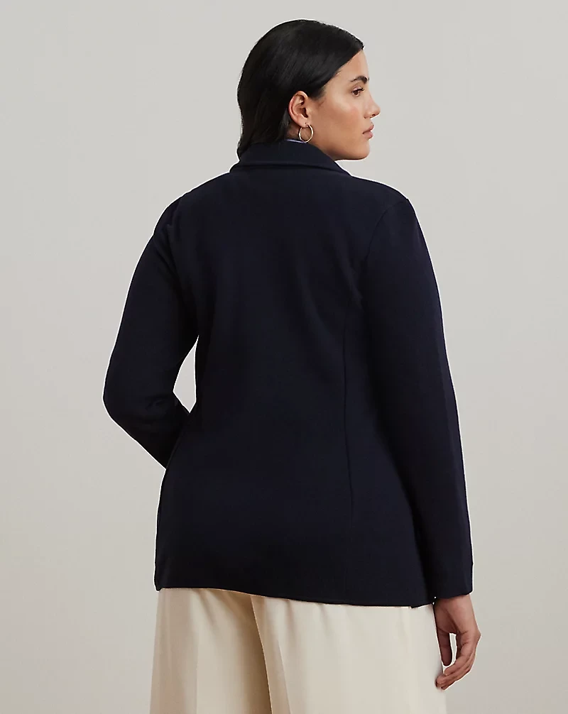 Cotton-Blend Sweater Blazer