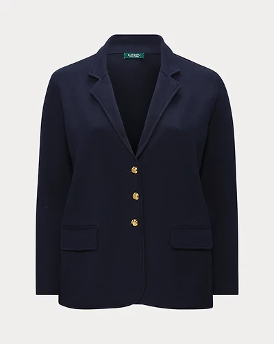 Cotton-Blend Sweater Blazer