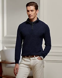 Cashmere Birdseye Quarter-Zip Sweater