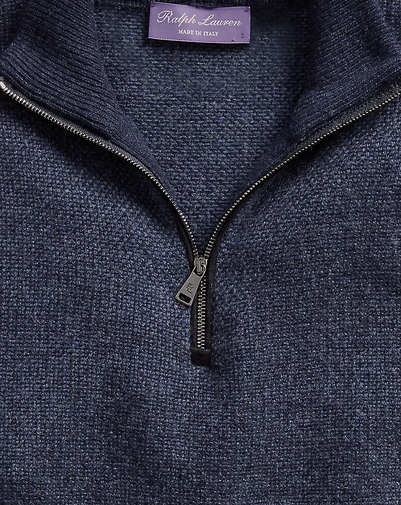 Cashmere Birdseye Quarter-Zip Sweater