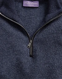 Cashmere Birdseye Quarter-Zip Sweater