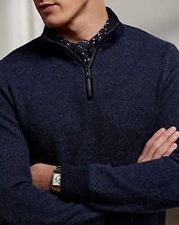 Cashmere Birdseye Quarter-Zip Sweater