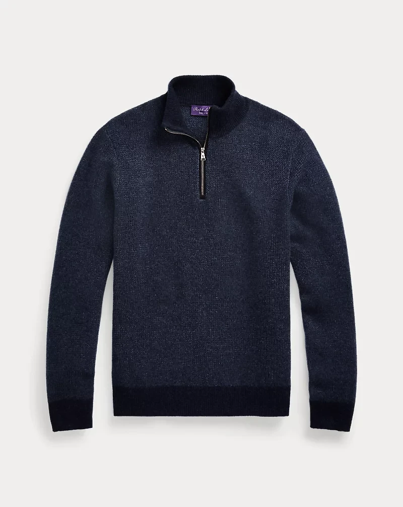 Cashmere Birdseye Quarter-Zip Sweater