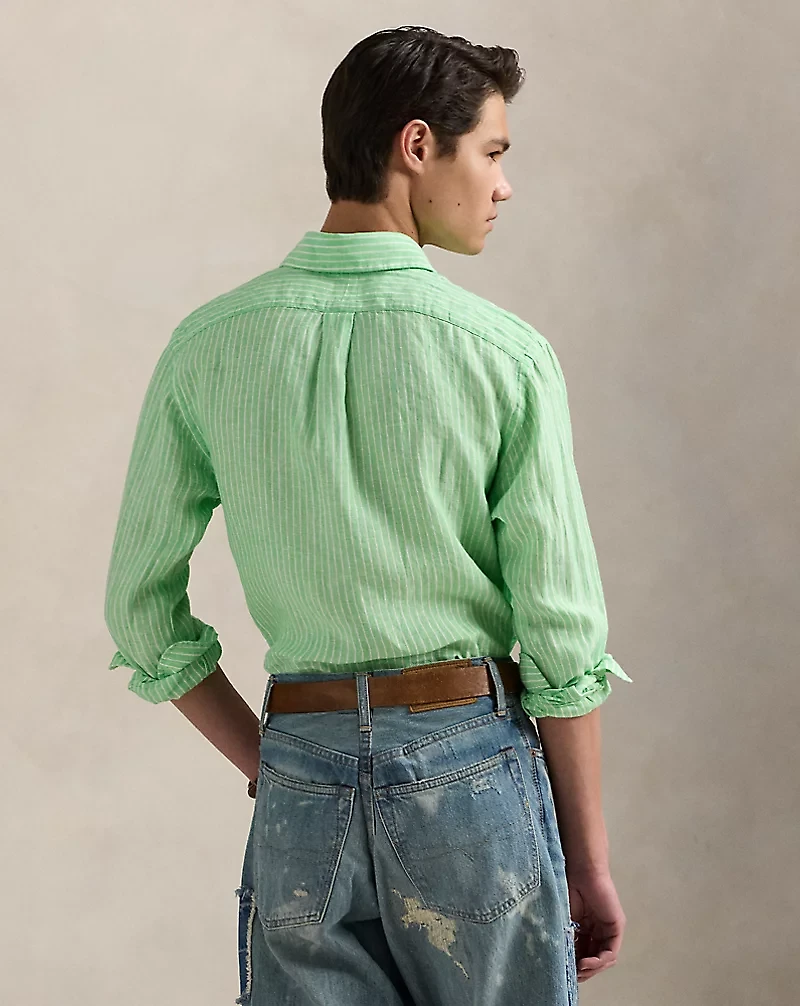 Custom Fit Striped Linen Shirt