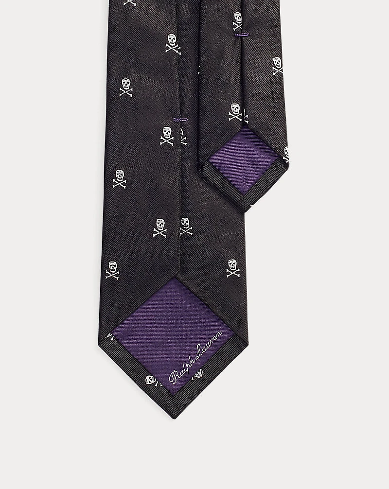 Skull-and-Bones Silk Repp Tie