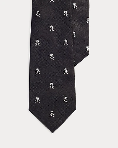 Skull-and-Bones Silk Repp Tie