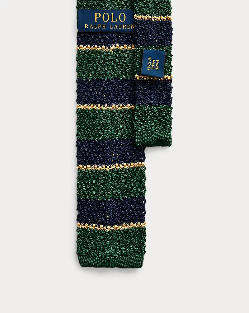 Striped Knit Silk Tie