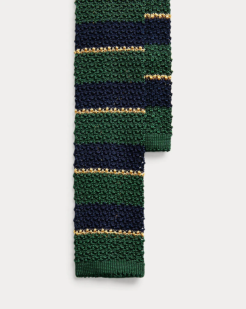 Striped Knit Silk Tie