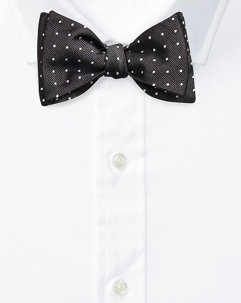 Polka-Dot Silk Repp Bow Tie