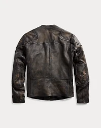 Slim Fit Leather Moto Jacket