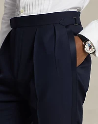Pleated Barathea Tuxedo Trouser